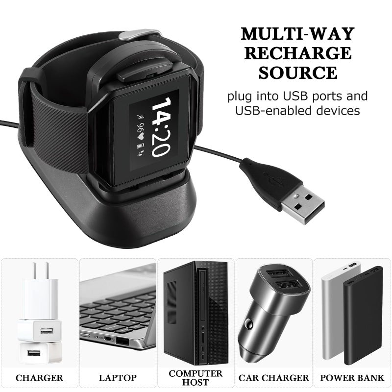 UKCOCO Compatible for Fitbit Blaze Charging Dock, Replacement Charging Stand Station Cradle Holder with USB Cable Compatible for Fitbit Blaze Smart Watch Accessories - Image 3